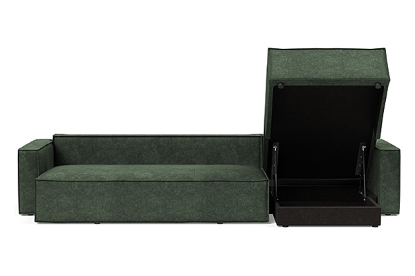 Innovation Living Newilla Sofa Bed With Lounger with Standard Arms - 281 Avella Pine Green