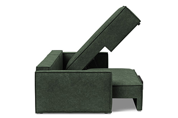 Innovation Living Newilla Sofa Bed With Lounger with Standard Arms - 281 Avella Pine Green