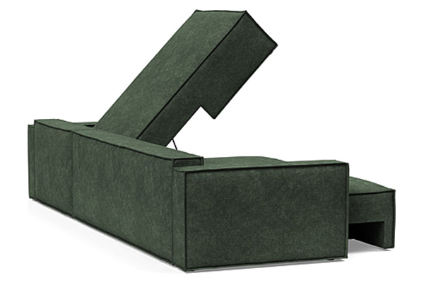 Innovation Living Newilla Sofa Bed With Lounger with Standard Arms - 281 Avella Pine Green