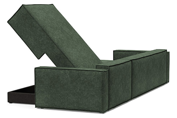 Innovation Living Newilla Sofa Bed With Lounger with Standard Arms - 281 Avella Pine Green