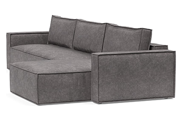 Innovation Living Newilla Sofa Bed With Lounger with Standard Arms - 282 Avella Warm Grey