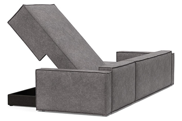 Innovation Living Newilla Sofa Bed With Lounger with Standard Arms - 282 Avella Warm Grey