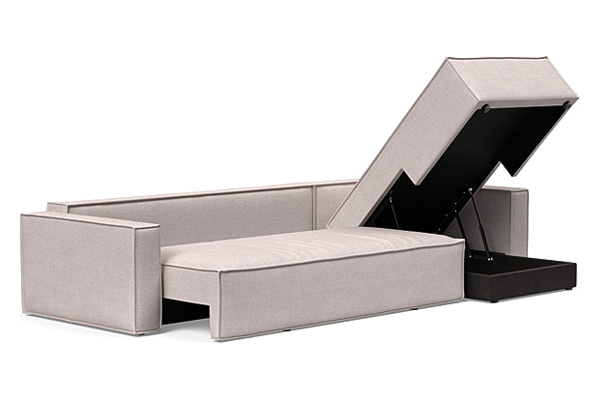 Innovation Living Newilla Sofa Bed With Lounger with Standard Arms - 300 Weda Sand