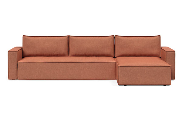 Innovation Living Newilla Sofa Bed With Lounger with Standard Arms - 301 Weda Rust