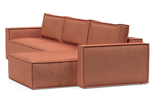 Innovation Living Newilla Sofa Bed With Lounger with Standard Arms - 301 Weda Rust