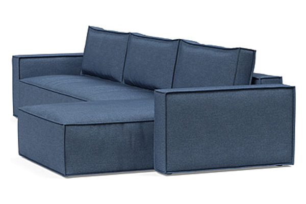 Innovation Living Newilla Sofa Bed With Lounger with Standard Arms - 302 Weda Blue