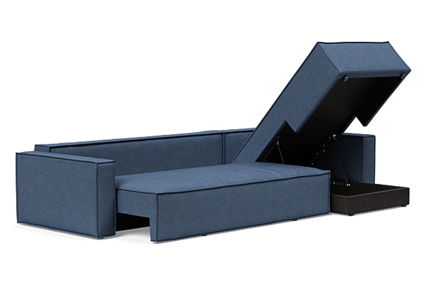 Innovation Living Newilla Sofa Bed With Lounger with Standard Arms - 302 Weda Blue