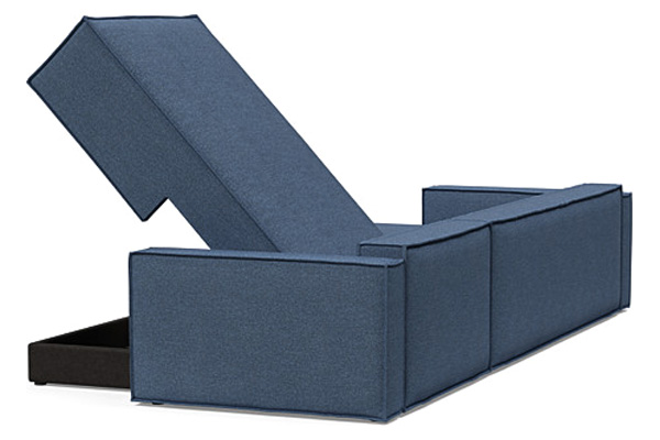 Innovation Living Newilla Sofa Bed With Lounger with Standard Arms - 302 Weda Blue