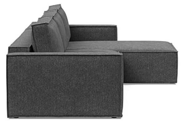 Innovation Living Newilla Sofa Bed With Lounger with Standard Arms - 350 Taura Deep Grey