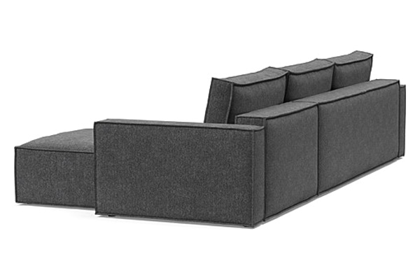 Innovation Living Newilla Sofa Bed With Lounger with Standard Arms - 350 Taura Deep Grey