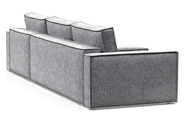 Innovation Living Newilla Sofa Bed With Lounger with Standard Arms - 351 Taura Slate Grey