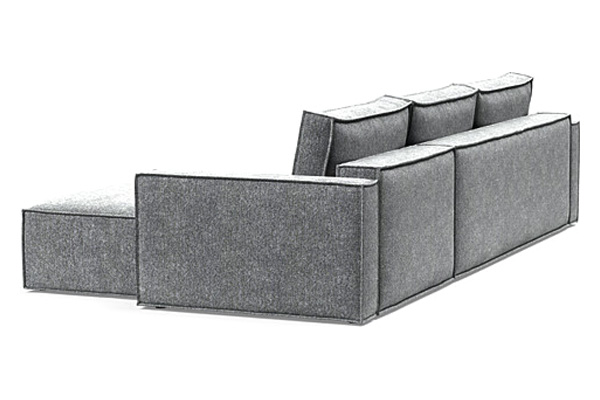 Innovation Living Newilla Sofa Bed With Lounger with Standard Arms - 351 Taura Slate Grey