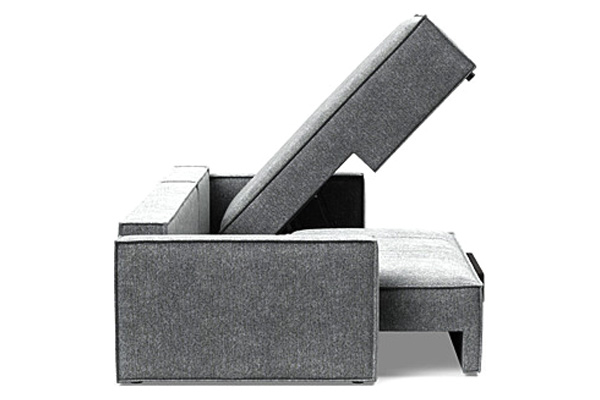 Innovation Living Newilla Sofa Bed With Lounger with Standard Arms - 351 Taura Slate Grey