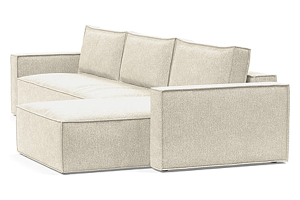 Innovation Living Newilla Sofa Bed With Lounger with Standard Arms - 357 Taura Off White