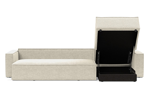 Innovation Living Newilla Sofa Bed With Lounger with Standard Arms - 357 Taura Off White