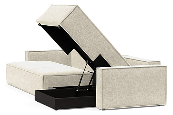 Innovation Living Newilla Sofa Bed With Lounger with Standard Arms - 357 Taura Off White