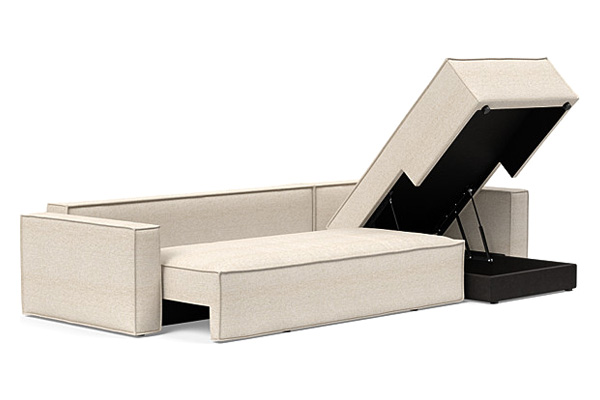 Innovation Living Newilla Sofa Bed With Lounger with Standard Arms - 365 Hailfax Shell