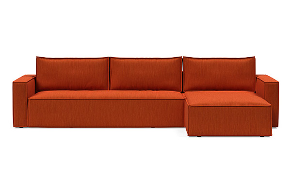 Innovation Living Newilla Sofa Bed With Lounger with Standard Arms - 506 Elegance Paprika