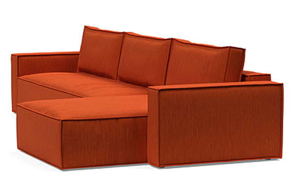 Innovation Living Newilla Sofa Bed With Lounger with Standard Arms - 506 Elegance Paprika