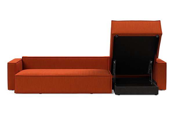 Innovation Living Newilla Sofa Bed With Lounger with Standard Arms - 506 Elegance Paprika