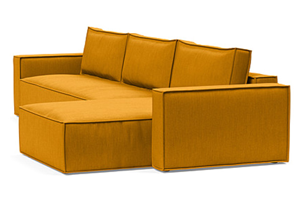 Innovation Living Newilla Sofa Bed With Lounger with Standard Arms - 507 Elegance Burned Curry