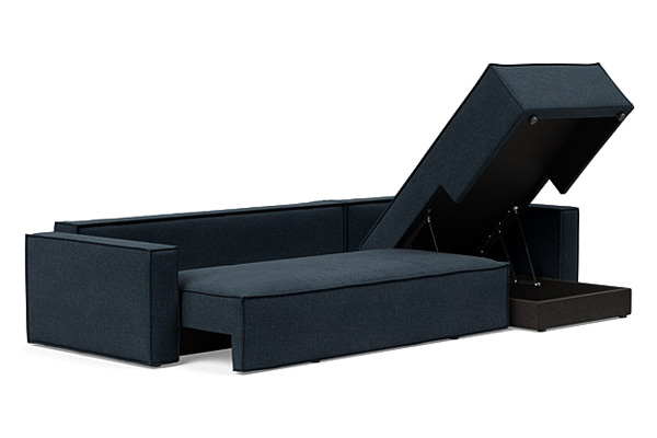 Innovation Living Newilla Sofa Bed With Lounger with Standard Arms - 515 Nist Blue