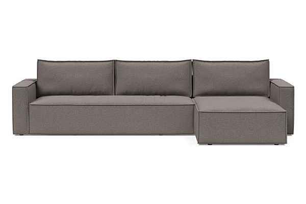 Innovation Living Newilla Sofa Bed With Lounger with Standard Arms - 521 Mixed Dance Grey