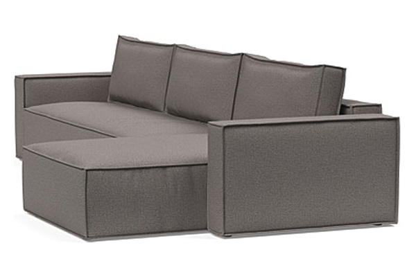 Innovation Living Newilla Sofa Bed With Lounger with Standard Arms - 521 Mixed Dance Grey