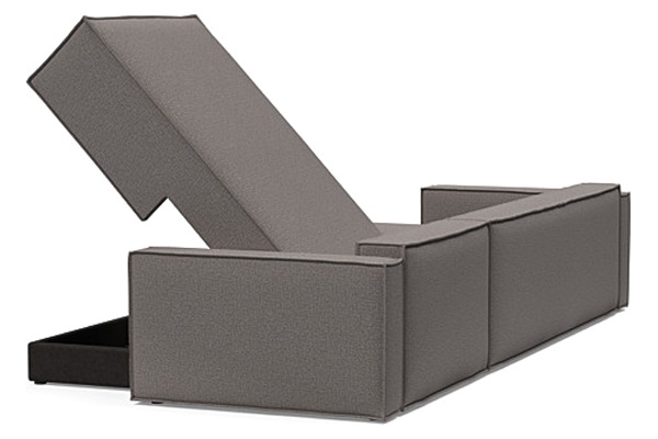 Innovation Living Newilla Sofa Bed With Lounger with Standard Arms - 521 Mixed Dance Grey