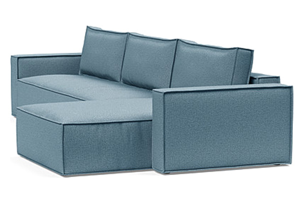 Innovation Living Newilla Sofa Bed With Lounger with Standard Arms - 525 Mixed Dance Light Blue