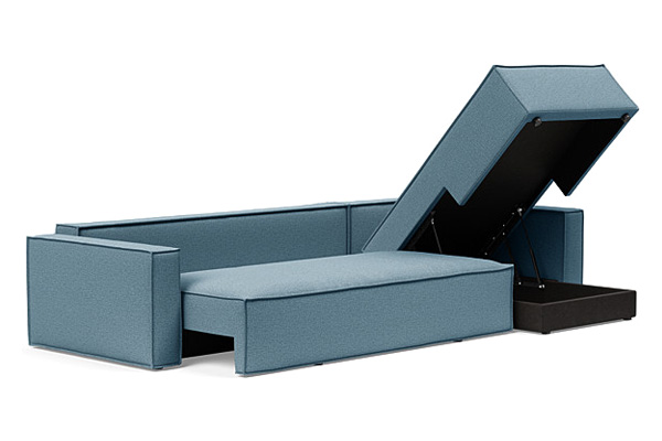 Innovation Living Newilla Sofa Bed With Lounger with Standard Arms - 525 Mixed Dance Light Blue