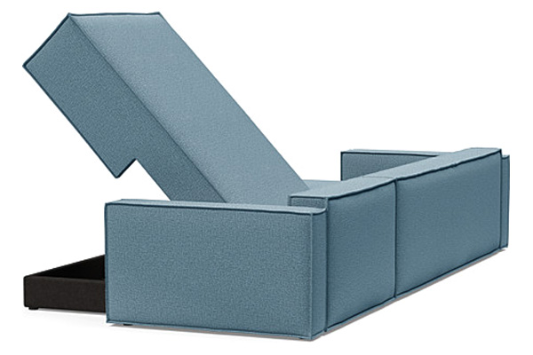 Innovation Living Newilla Sofa Bed With Lounger with Standard Arms - 525 Mixed Dance Light Blue