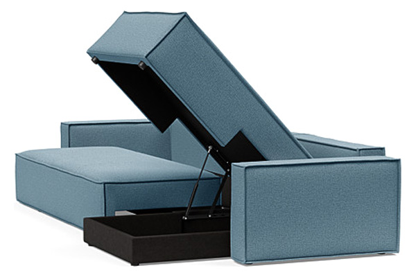 Innovation Living Newilla Sofa Bed With Lounger with Standard Arms - 525 Mixed Dance Light Blue