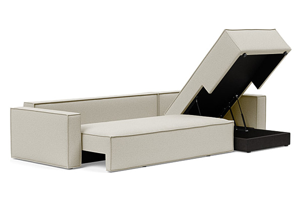 Innovation Living Newilla Sofa Bed With Lounger with Standard Arms - 527 Mixed Dance Natural