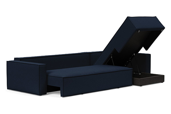 Innovation Living Newilla Sofa Bed With Lounger with Standard Arms - 528 Mixed Dance Blue