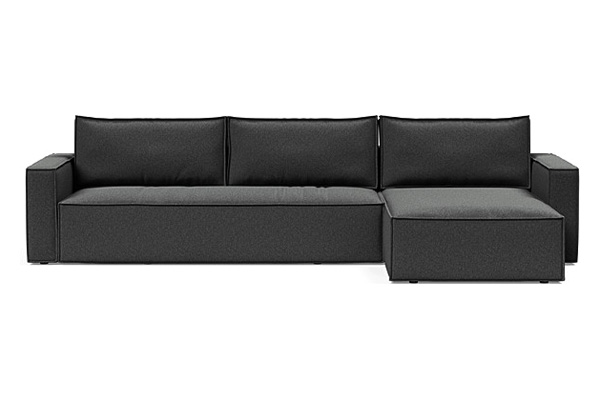 Innovation Living Newilla Sofa Bed With Lounger with Standard Arms - 529 Bouclé Charcoal