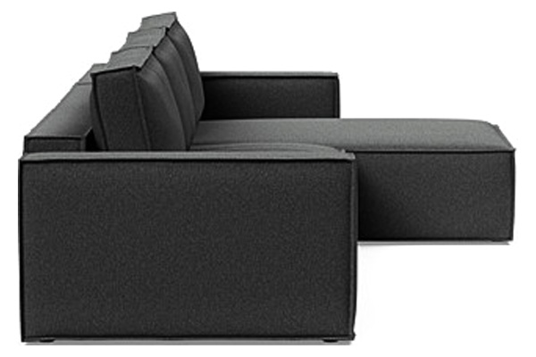 Innovation Living Newilla Sofa Bed With Lounger with Standard Arms - 529 Bouclé Charcoal