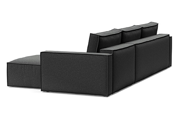 Innovation Living Newilla Sofa Bed With Lounger with Standard Arms - 529 Bouclé Charcoal