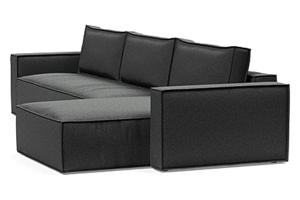 Innovation Living Newilla Sofa Bed With Lounger with Standard Arms - 529 Bouclé Charcoal