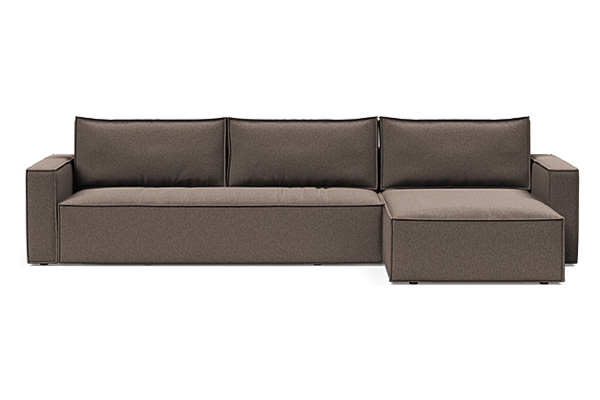 Innovation Living Newilla Sofa Bed With Lounger with Standard Arms - 530 Bouclé Taupe