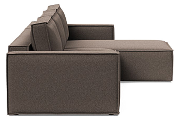 Innovation Living Newilla Sofa Bed With Lounger with Standard Arms - 530 Bouclé Taupe