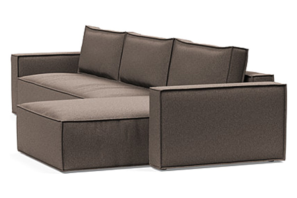 Innovation Living Newilla Sofa Bed With Lounger with Standard Arms - 530 Bouclé Taupe