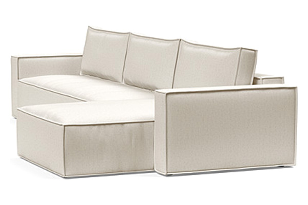 Innovation Living Newilla Sofa Bed With Lounger with Standard Arms - 531 Bouclé Off White