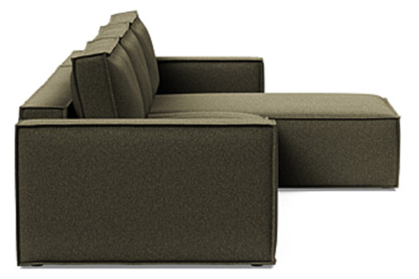 Innovation Living Newilla Sofa Bed With Lounger with Standard Arms - 535 Bouclé Forest Green