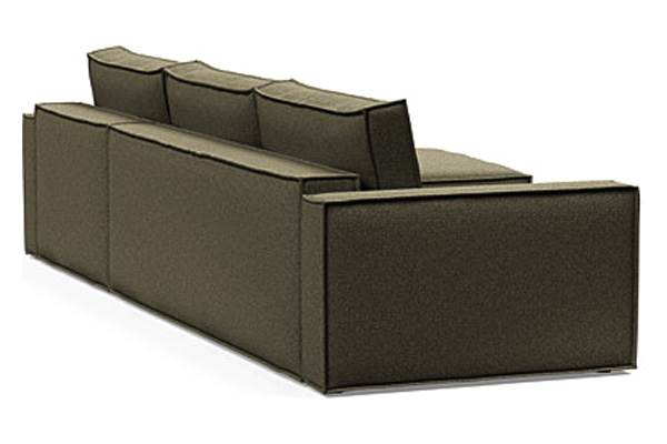 Innovation Living Newilla Sofa Bed With Lounger with Standard Arms - 535 Bouclé Forest Green