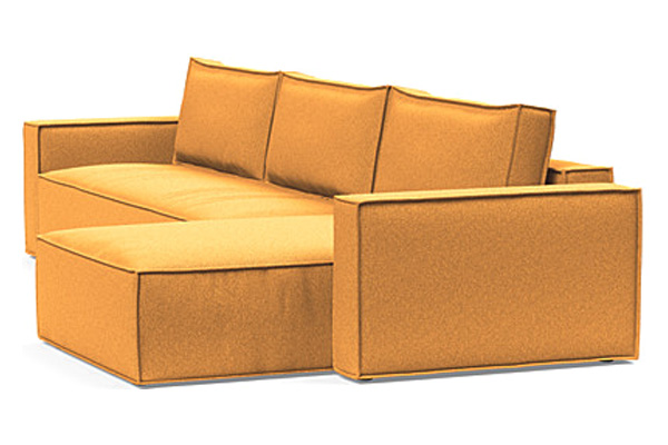 Innovation Living Newilla Sofa Bed With Lounger with Standard Arms - 536 Bouclé Ochre