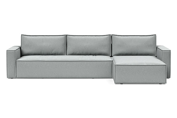 Innovation Living Newilla Sofa Bed With Lounger with Standard Arms - 538 Melange Light Grey