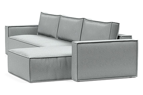 Innovation Living Newilla Sofa Bed With Lounger with Standard Arms - 538 Melange Light Grey