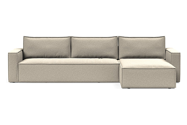 Innovation Living Newilla Sofa Bed With Lounger with Standard Arms - 539 Bouclé Beige