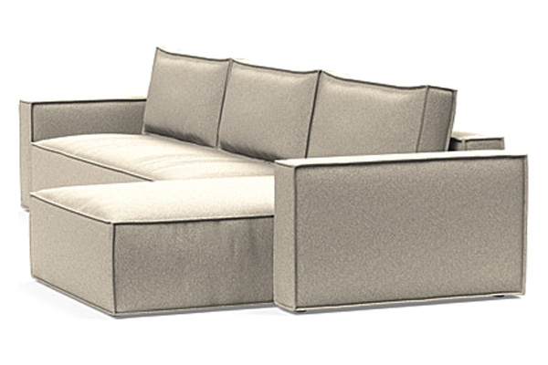 Innovation Living Newilla Sofa Bed With Lounger with Standard Arms - 539 Bouclé Beige